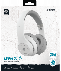 IFROGZ Impulse 2 Headset Wired & Wireless Head-band Music Micro-USB Bluetooth White