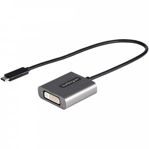 StarTech.com USB C to DVI Adapter - 1920x1200p USB-C to DVI-D Adapter Dongle - USB Type C to DVI Display/Monitor - Video Converter - Thunderbolt 3 Compatible - 12″ Long Attached Cable - Upgraded Version of CDP2DVI
