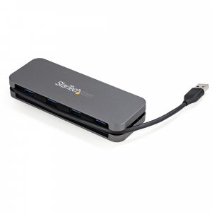 StarTech.com 4 Port USB 3.0 Hub - USB-A to 4x USB-A - SuperSpeed 5Gbps Portable USB 3.1 Gen 1 Type-A Hub - USB Bus Powered - Laptop/Desktop USB Hub with Long Cable 28cm & Cable Management~4 Port USB 3.0 Hub - USB-A to 4x USB-A - SuperSpeed 5Gbps Portable