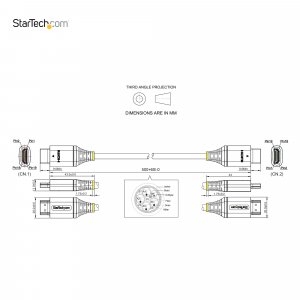 StarTech.com 20in (50cm) HDMI 2.1 Cable 8K - Certified Ultra High Speed HDMI Cable 48Gbps - 8K 60Hz/4K 120Hz HDR10+ eARC - Ultra HD 8K HDMI Cord - Monitor/TV/Display - Flexible TPE Jacket