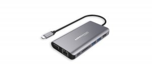 Hypertec ProDockLite Gen2 - Universal USB-C Dock with HDMI or VGA Single Screen; USB 3.0; Gigabit Ethernet; SD Reader; 3.5mm Audio & 100W Power Delivery
