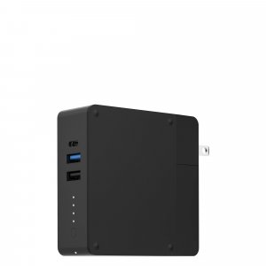 mophie Global Powerstation hub(6000mAh) Black (Portable battery hub with Qi wireless charging, interchangeable adapters, USB-C PD fast charge)