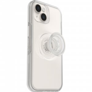 OtterBox Otter+Pop Case for iPhone 14/iPhone 13, Shockproof, Drop proof, Protective Case with PopSockets PopGrip, 3x Tested to Military Standard, Clear