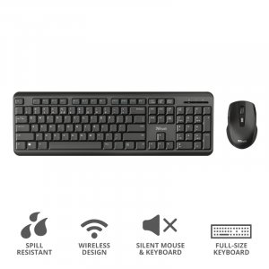 Trust ODY keyboard Mouse included RF Wireless QWERTY English Black