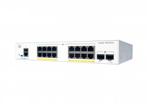 Cisco Catalyst 1000-16FP-2G-L Network Switch, 16 Gigabit Ethernet (GbE) PoE+ Ports, 240W PoE Budget, two 1 G SFP Uplink Ports, Fanless Operation, Enhanced Limited Lifetime Warranty (C1000-16FP-2G-L)