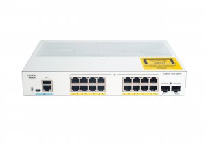 Cisco Catalyst 1000-16FP-2G-L Network Switch, 16 Gigabit Ethernet (GbE) PoE+ Ports, 240W PoE Budget, two 1 G SFP Uplink Ports, Fanless Operation, Enhanced Limited Lifetime Warranty (C1000-16FP-2G-L)