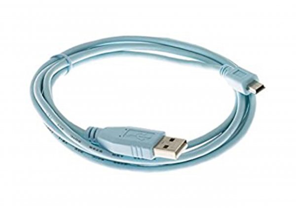 Cisco USB-A to Mini-B Console Cable, 6 Feet, Compatible with 900 Series Routers and 1000, 2520, 2960, 6800ia and 3010 Series Ethernet Switches, 90-Day Limited Warranty (CAB-CONSOLE-USB=)