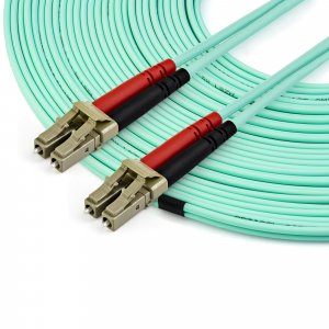 StarTech.com 15m (50ft) LC/UPC to LC/UPC OM4 Multimode Fiber Optic Cable, 50/125µm LOMMF/VCSEL Zipcord Fiber, 100G Networks, Low Insertion Loss, LSZH Fiber Patch Cord