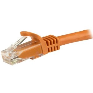StarTech.com 5m CAT6 Ethernet Cable - Orange CAT 6 Gigabit Ethernet Wire -650MHz 100W PoE RJ45 UTP Network/Patch Cord Snagless w/Strain Relief Fluke Tested/Wiring is UL Certified/TIA