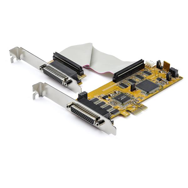 StarTech.com 8-Port PCI Express RS232 Serial Adapter Card - PCIe RS232 Serial Card - 16C1050 UART - Low Profile Serial DB9 Controller/Expansion Card - 15kV ESD Protection - Windows/Linux