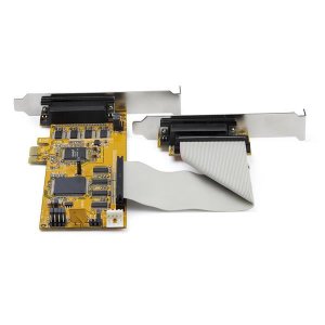 StarTech.com 8-Port PCI Express RS232 Serial Adapter Card - PCIe RS232 Serial Card - 16C1050 UART - Low Profile Serial DB9 Controller/Expansion Card - 15kV ESD Protection - Windows/Linux