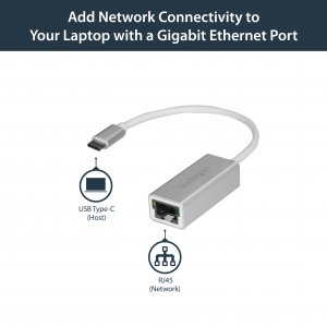 StarTech.com USB-C to Gigabit Network Adapter - Silver