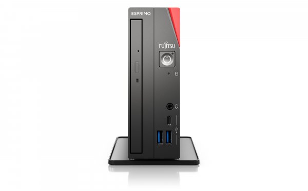 Fujitsu ESPRIMO G6012 Intel® Core™ i5 i5-12500T 8 GB DDR4-SDRAM 256 GB SSD Windows 11 Pro UCFF Mini PC Black, Red
