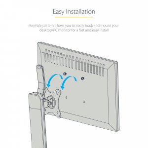 StarTech.com Free Standing Single Monitor Mount - Height Adjustable Monitor Stand - For VESA Mount Displays up to 32" (15lb/7kg) - Ergonomic Monitor Stand for Desk - Tilt/Swivel/Rotate