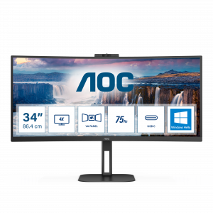 AOC V5 CU34V5CW LED display 86.4 cm (34″) 3440 x 1440 pixels Wide Quad HD Black