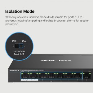 Mercusys 8-Port Gigabit Desktop Switch with 7-Port PoE+