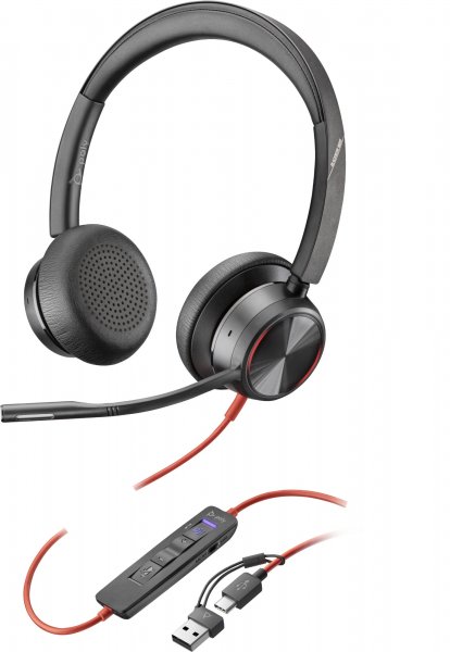 Poly Blackwire 8225 USB-C + USB-A Wired Headset with Adapter + Active Noise Cancellation (ANC) Microsoft Teams Certified (HP|Poly)