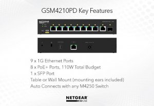 NETGEAR A M4250-9G1F-PoE+Desktop Switch